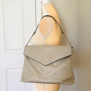 Gently Used Kate Spade A La Vita Ostrich Leena Shoulder Bag Ivory